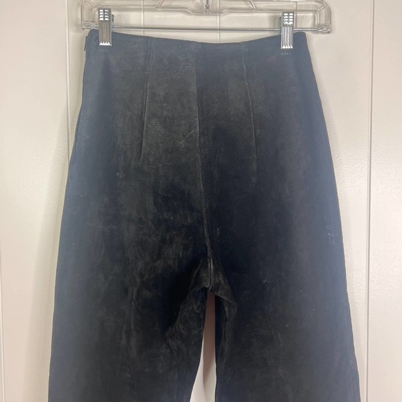 Vintage Wilson Leather Suede Black Side Zip Pants with Stirups SZ 4 - Picture 2 of 8